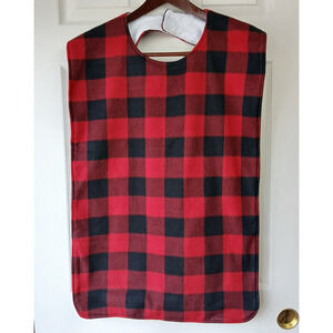 Handmade Adult Bib flannel terry cloth single patch hook-loop closure 34"x19.5"